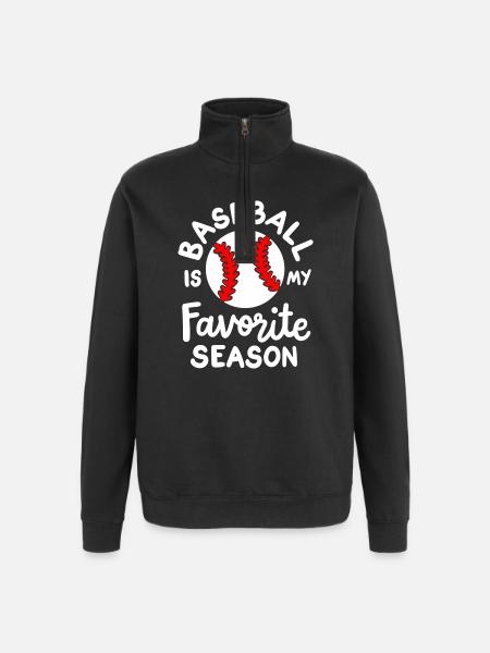 Baseball Baseball-Liebhaber - Quarter-Zip-Sweatshirt - Schwarz