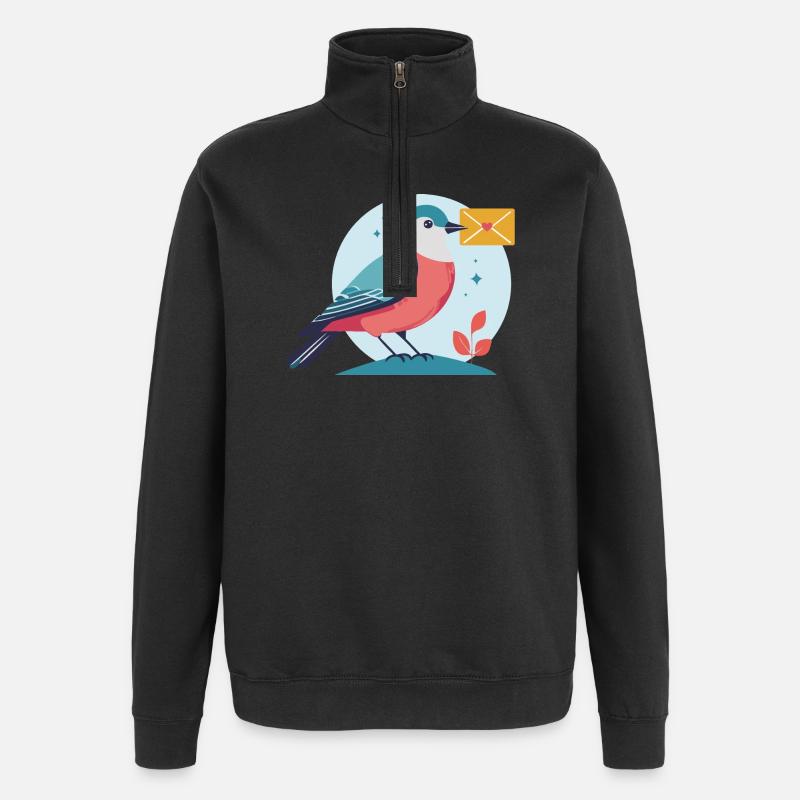 lettre pour vous - Sweat à zip 1/4 - noir