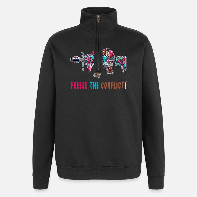 Konflikt eingefrieren Eiscreme - Quarter-Zip-Sweatshirt - Schwarz