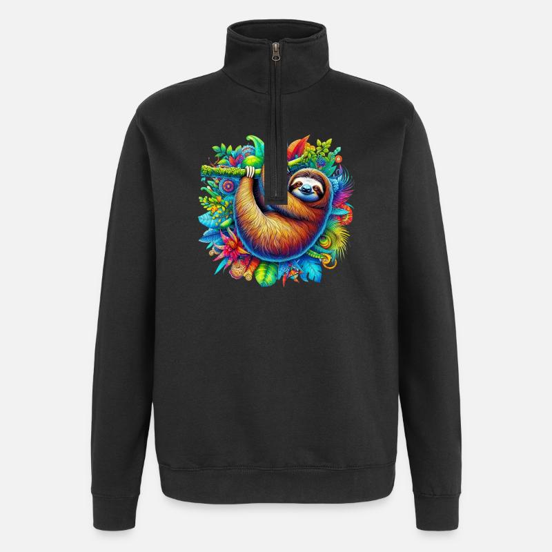 Sloth - Quarter-Zip Sweatshirt - black