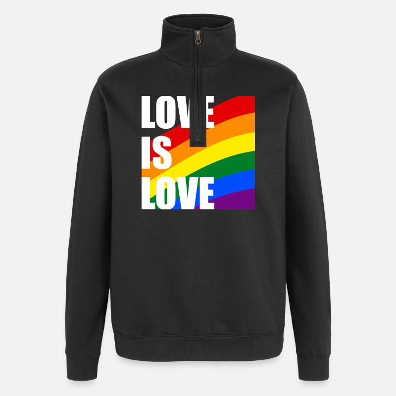 LoveIsLove Rainbow - Sweat à zip 1/4 - noir