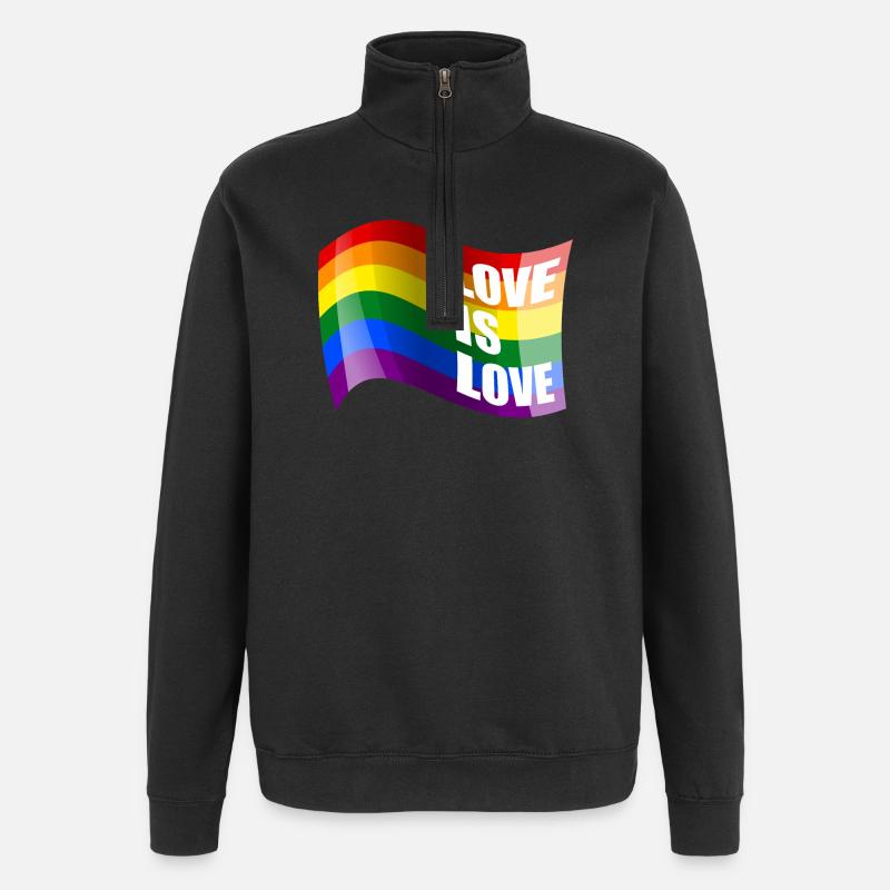 Regenbogen Liebe ist Liebe - Quarter-Zip-Sweatshirt - Schwarz