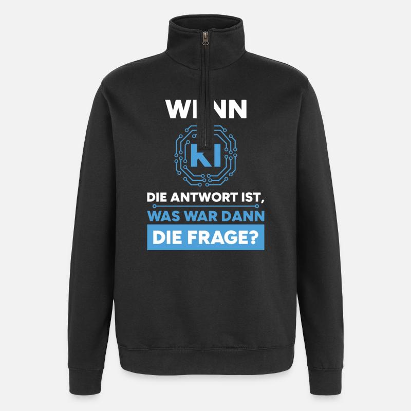 Artificial Intelligence Question Answer Saying - Quarter-Zip Sweatshirt - black