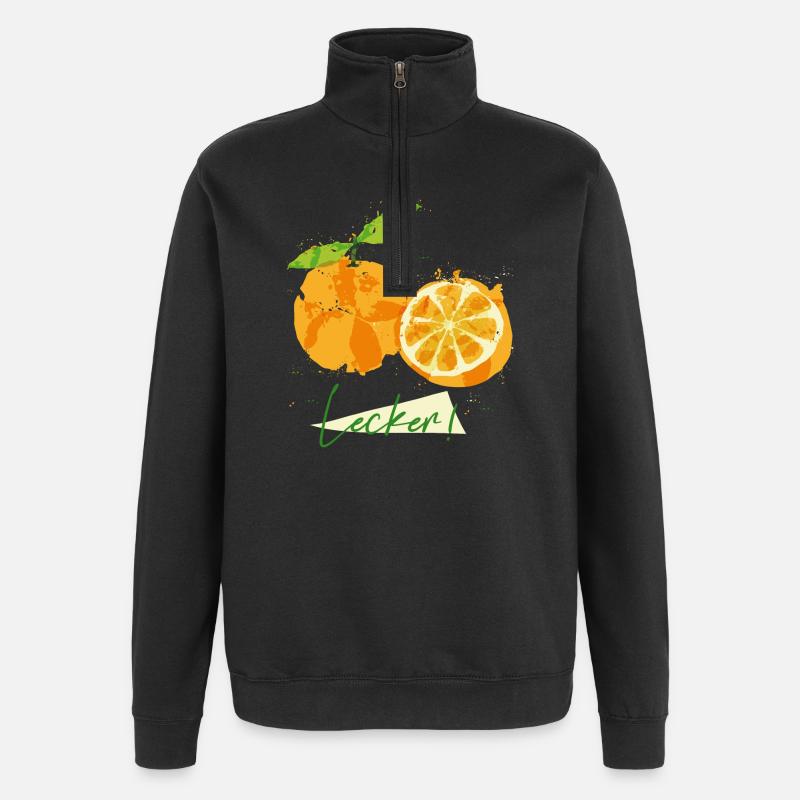 Orange Fruit - Quarter-Zip Sweatshirt - black
