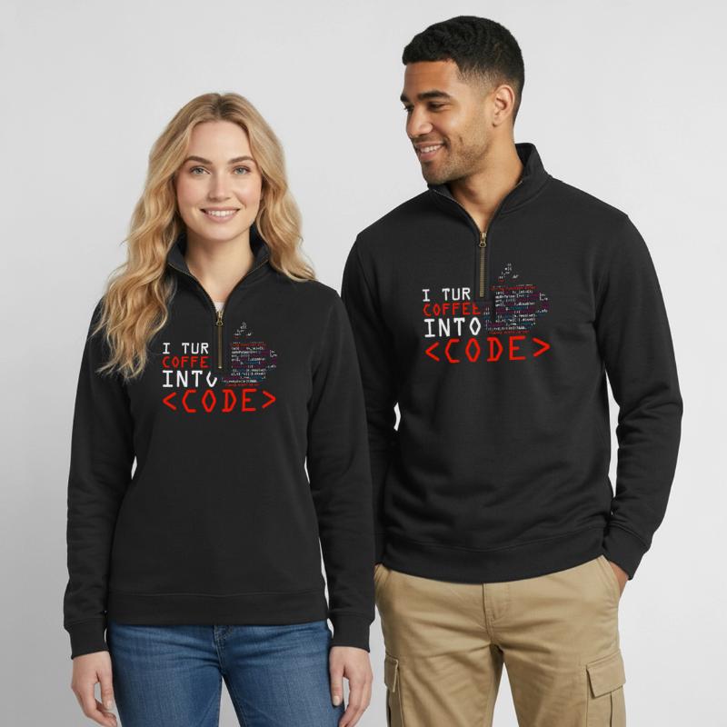 Aus Kaffee Code generieren Programmierer Quarter-Zip-Sweatshirt