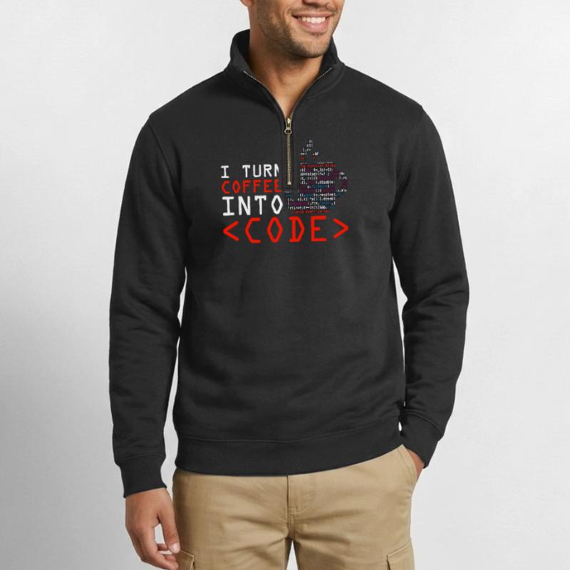 Programmers generate code from coffee Quarter-Zip Sweatshirt