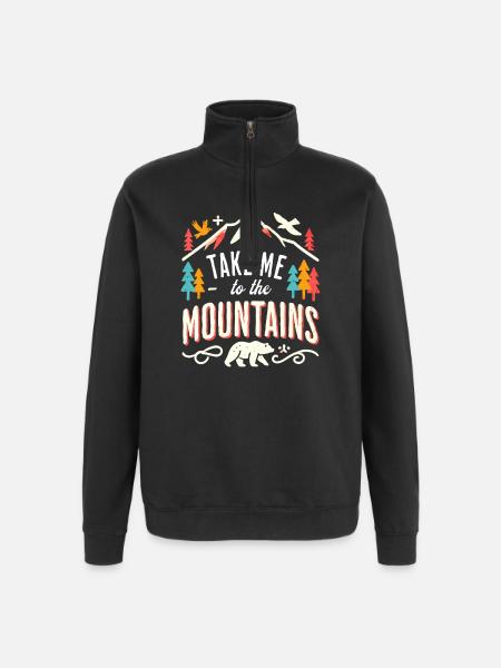 Take me to the Mountains - Quarter-Zip Sweatshirt - black