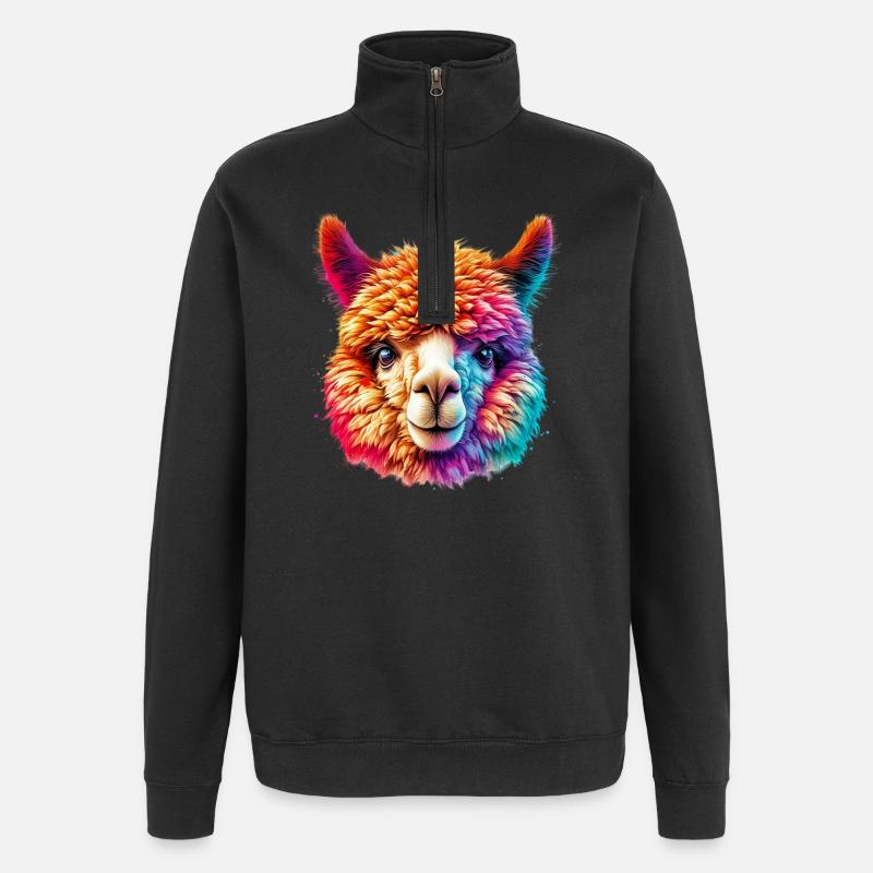 Alpaka - Quarter-Zip-Sweatshirt - Schwarz