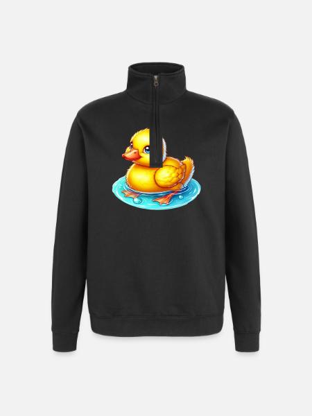 Duckling Duck Duck - Quarter-Zip Sweatshirt - black