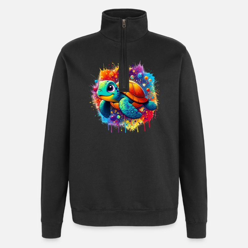 Schildkröte - Quarter-Zip-Sweatshirt - Schwarz