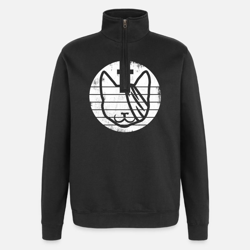 Erste Hilfe für Katzen - Quarter-Zip-Sweatshirt - Schwarz