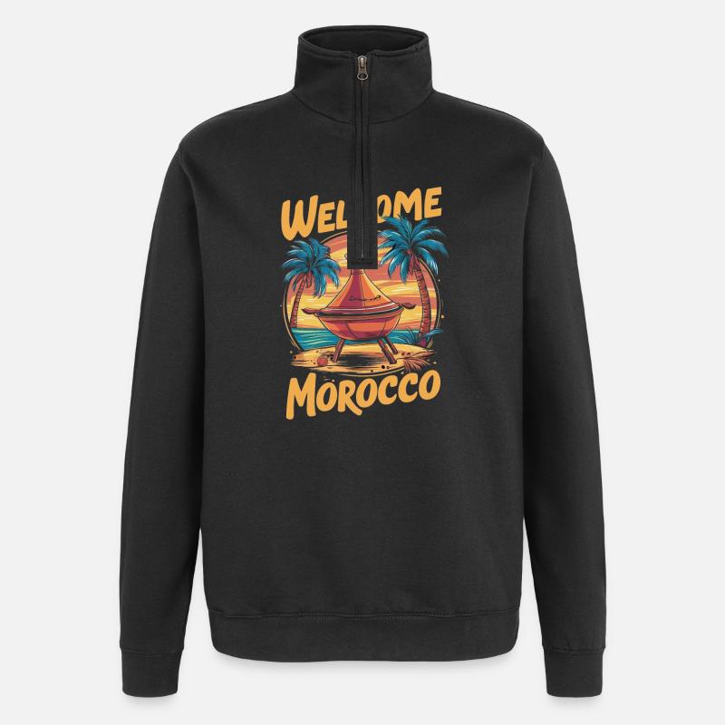 Bienvenue à Morocco Dreamfire - Sweat à zip 1/4 - noir