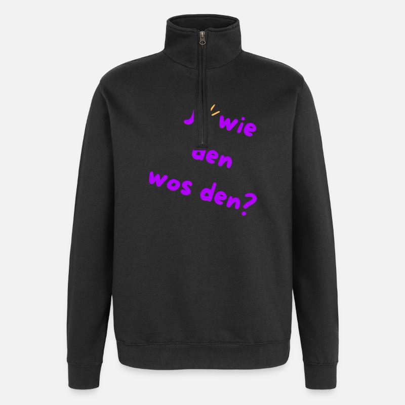 How? Why? Austrian Slang 🤠 - Quarter-Zip Sweatshirt - black