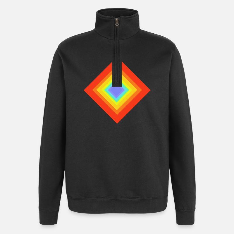 Geometric Patterns - Quarter-Zip Sweatshirt - black