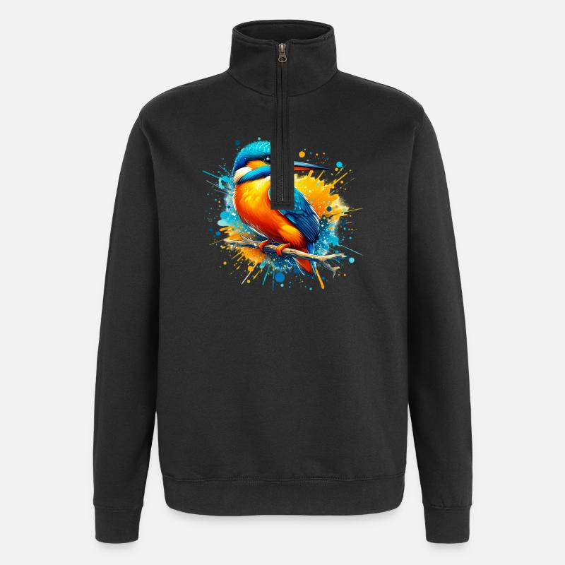Eisvogel - Quarter-Zip-Sweatshirt - Schwarz
