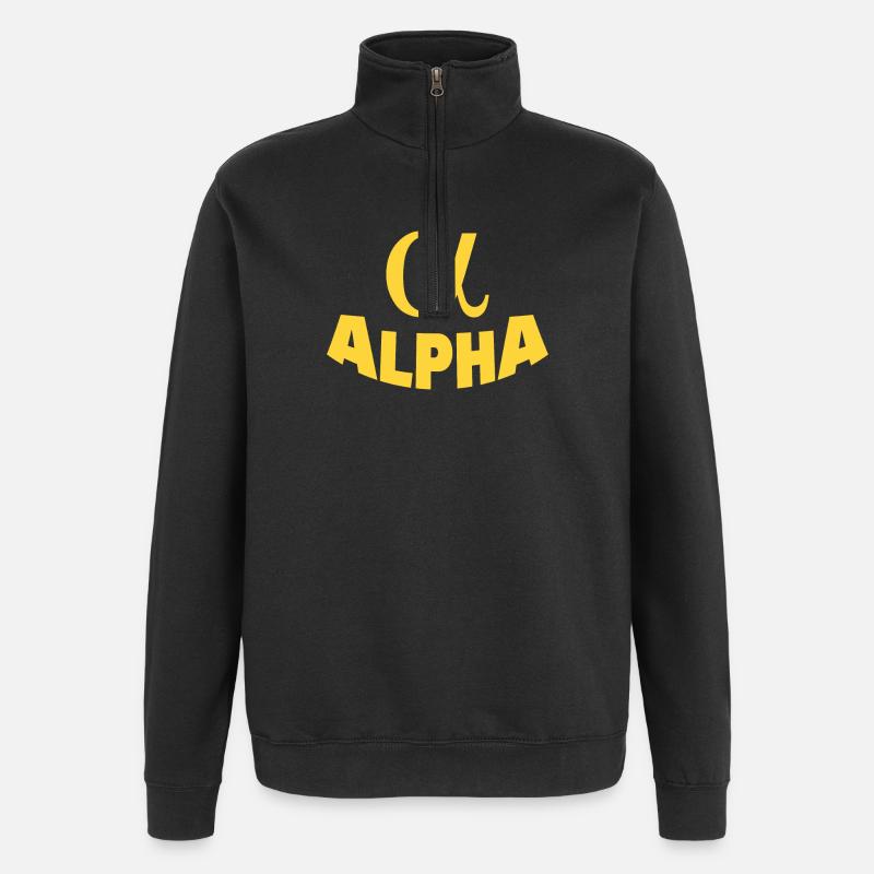 ALPHA - Sweat à zip 1/4 - noir