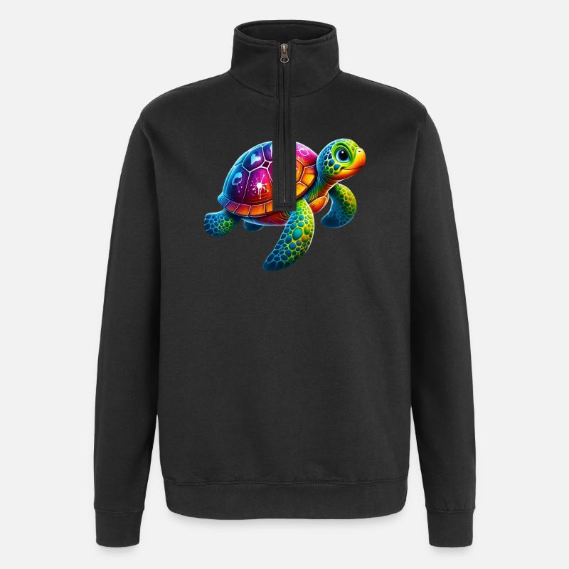 Turtle - Quarter-Zip Sweatshirt - black