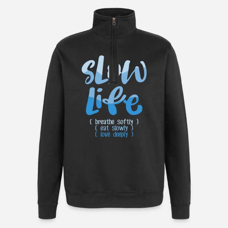 Slow Life 2 - Sweat à zip 1/4 - noir