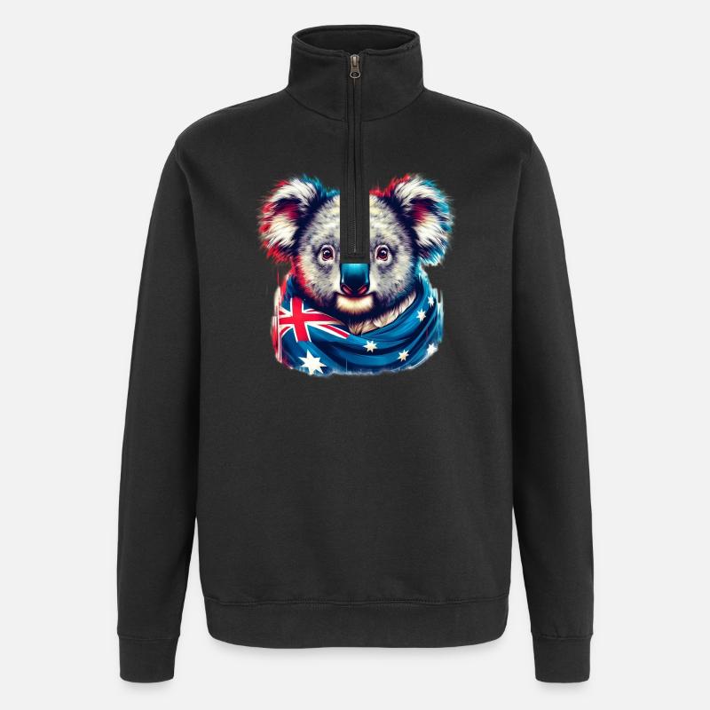 Koala - Sweat à zip 1/4 - noir