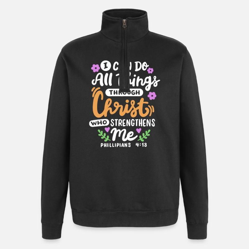 Christlich Glaube Bibelvers - Quarter-Zip-Sweatshirt - Schwarz