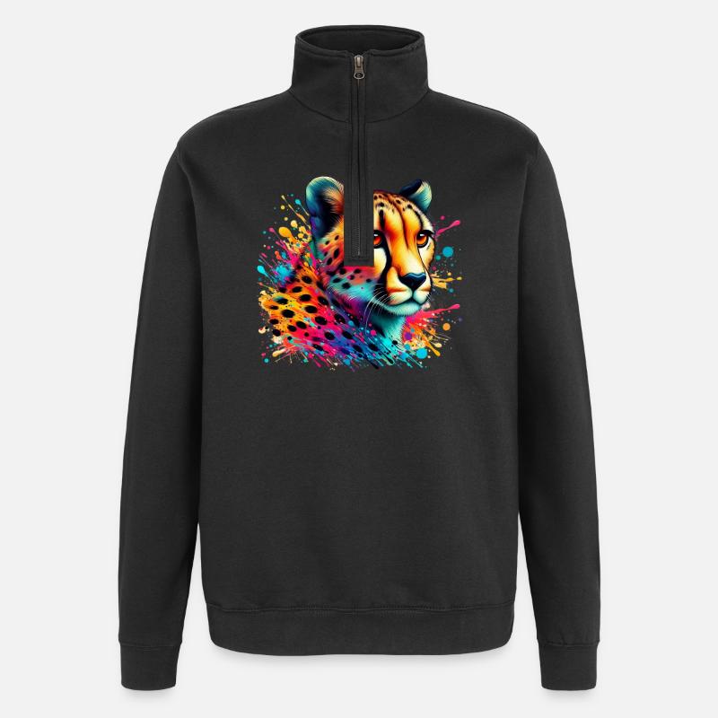 Guépard - Sweat à zip 1/4 - noir