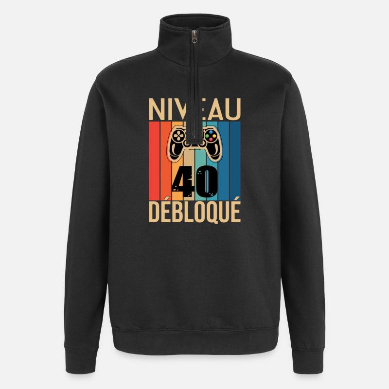 Niveau 40 ans débloqué - Sweat à zip 1/4 - noir