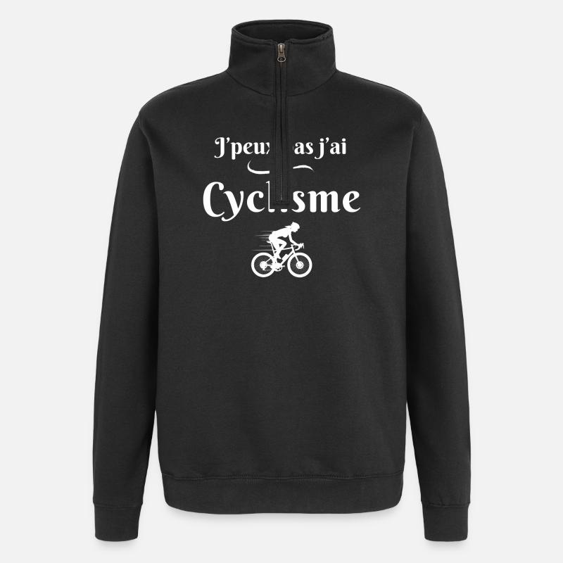 Radfahren, Radfahren, Radfahren - Quarter-Zip-Sweatshirt - Schwarz