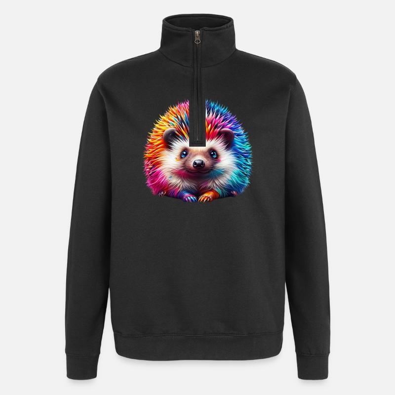 Hedgehog - Quarter-Zip Sweatshirt - black