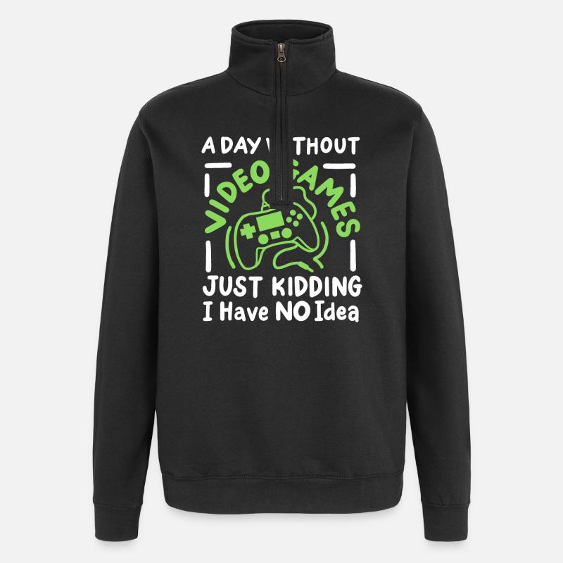 Gaming Gamer Videospiele - Quarter-Zip-Sweatshirt - Schwarz