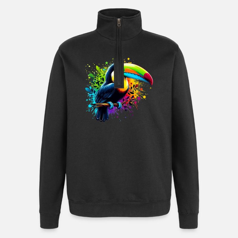 Tukan - Quarter-Zip-Sweatshirt - Schwarz