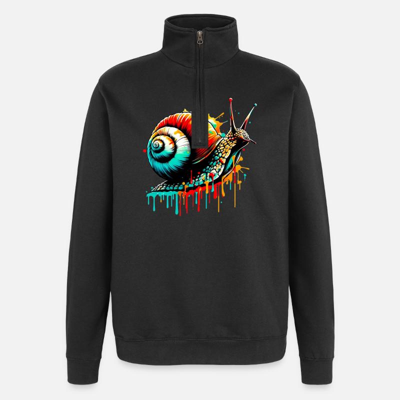 Schnecke - Quarter-Zip-Sweatshirt - Schwarz