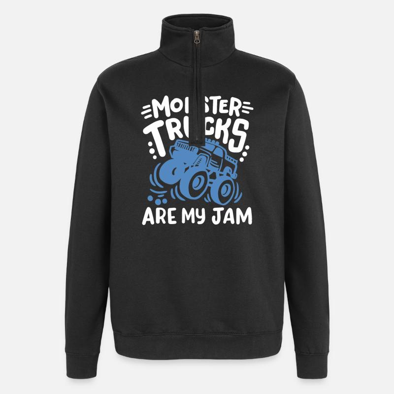 Monster Truck - Quarter-Zip-Sweatshirt - Schwarz