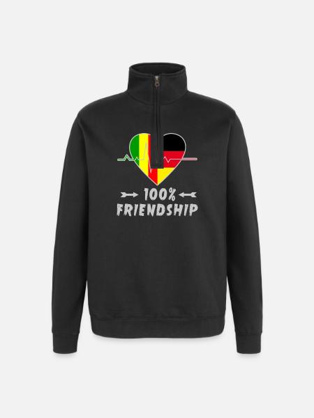 Mali and Germany 100% friendship - Quarter-Zip Sweatshirt - black