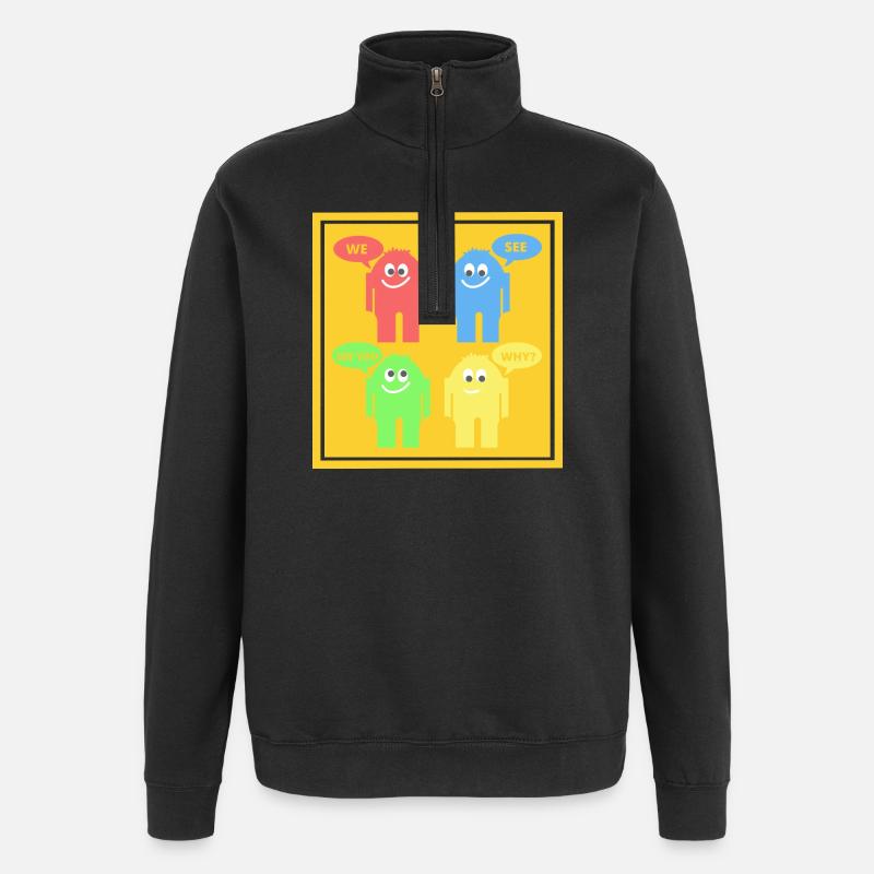 Funny Men - Quarter-Zip Sweatshirt - black