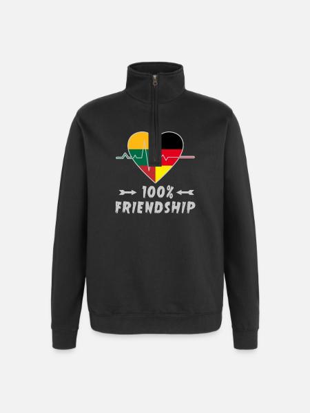 Lithuania and Germany 100% friendship - Quarter-Zip Sweatshirt - black