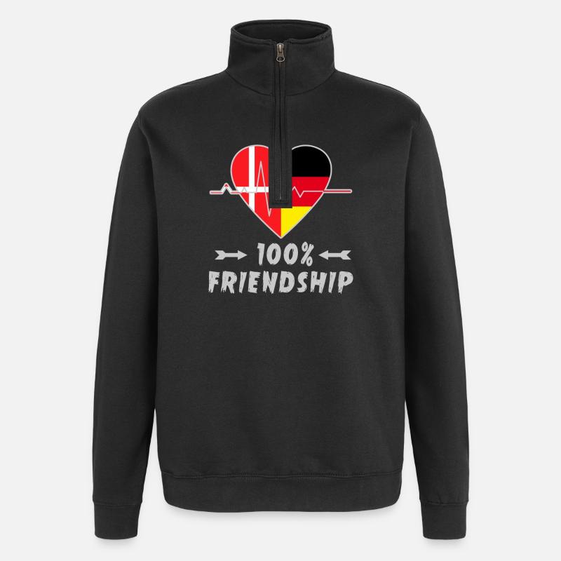 Denmark and Germany 100% friendship - Quarter-Zip Sweatshirt - black