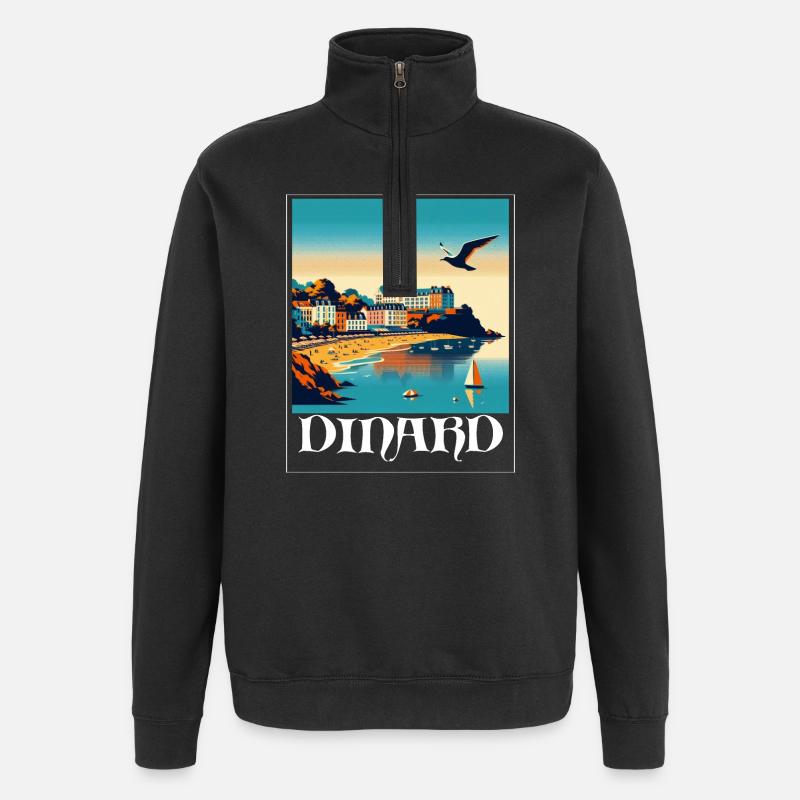 DINARD - Quarter-Zip Sweatshirt - black