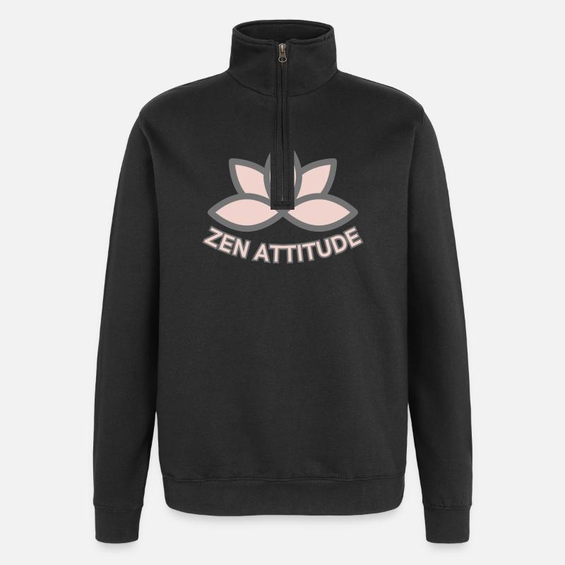 Zen Attitude - Quarter-Zip Sweatshirt - black