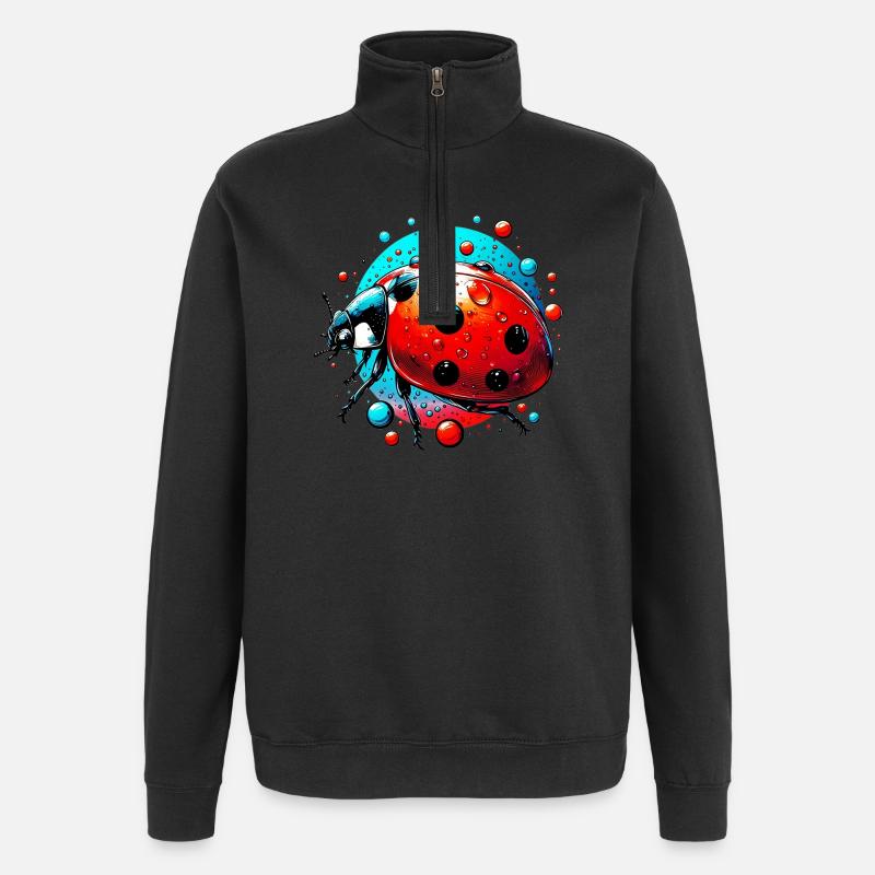 Marienkäfer - Quarter-Zip-Sweatshirt - Schwarz