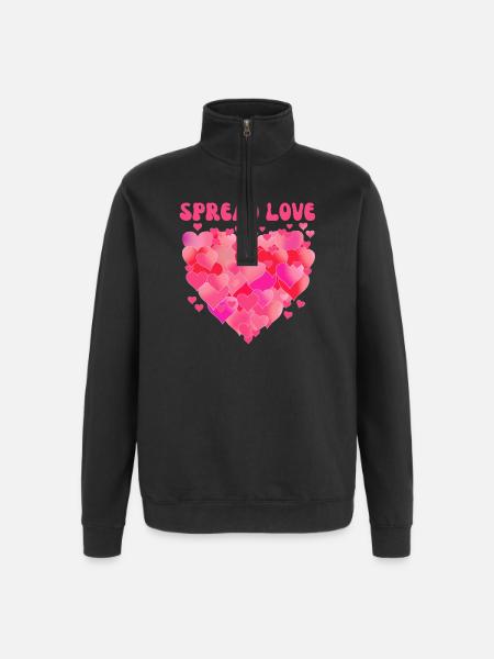 Répandre l’amour - Sweat à zip 1/4 - noir