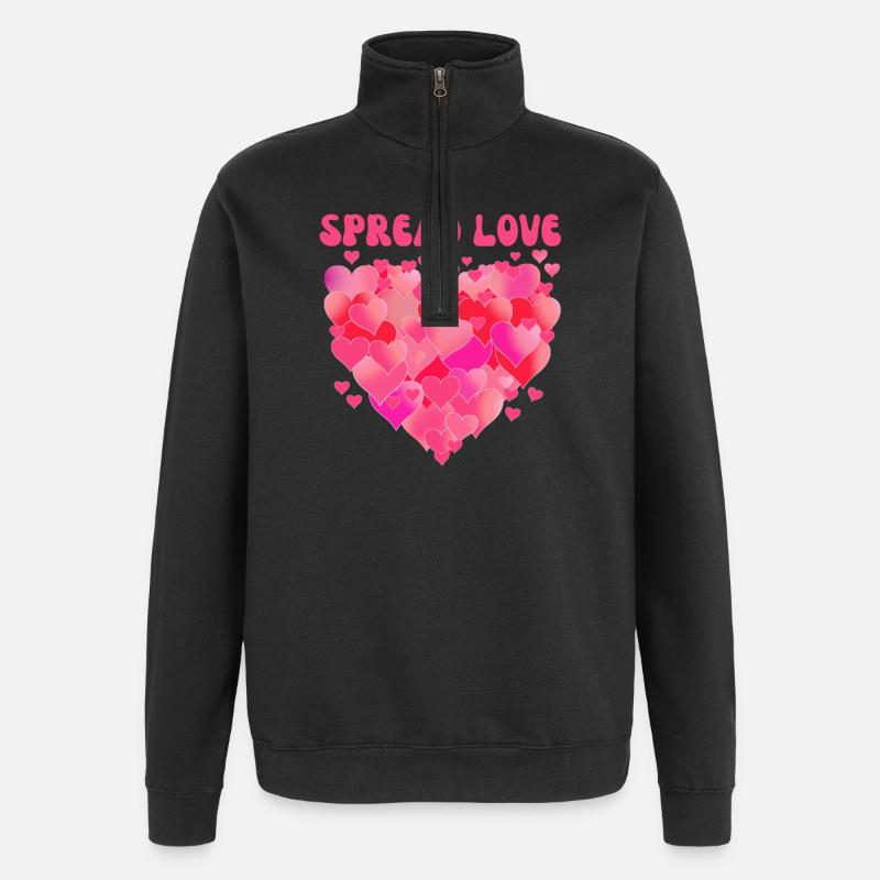 Spread love - Quarter-Zip Sweatshirt - black