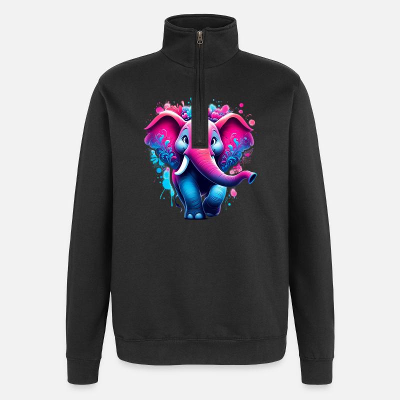 Elefant - Quarter-Zip-Sweatshirt - Schwarz