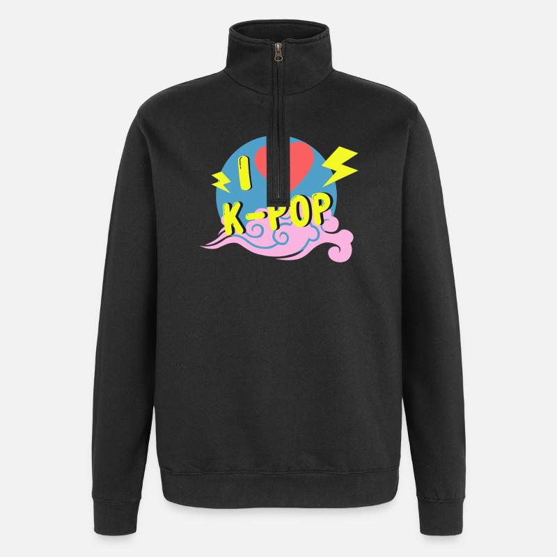 Ich liebe Kpop - Quarter-Zip-Sweatshirt - Schwarz