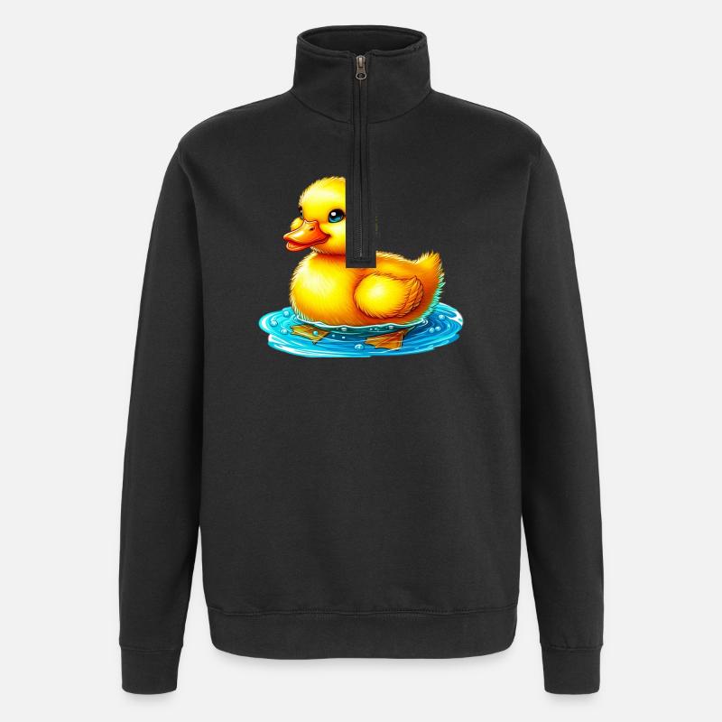 Caneton Canard Canard Canard - Sweat à zip 1/4 - noir