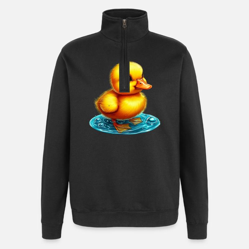 Duckling Duck Duck Duck - Quarter-Zip Sweatshirt - black