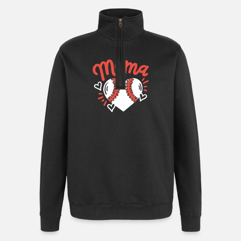 Baseball Mama - Quarter-Zip-Sweatshirt - Schwarz