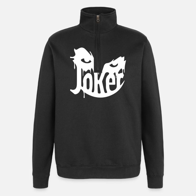 Unique Joker Graphic Design - Quarter-Zip Sweatshirt - black