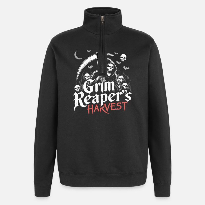 Gloomy Harvest Reaper - Quarter-Zip Sweatshirt - black