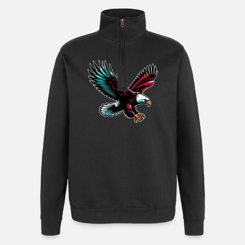 Eagle - Quarter-Zip Sweatshirt - black