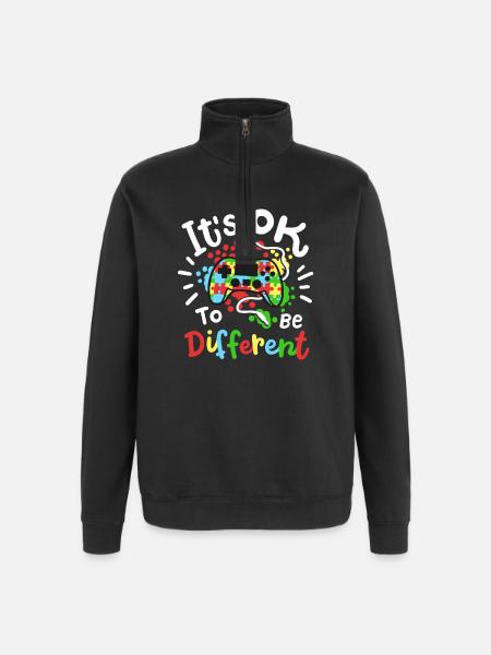 Autismus Bewusstsein - Quarter-Zip-Sweatshirt - Schwarz